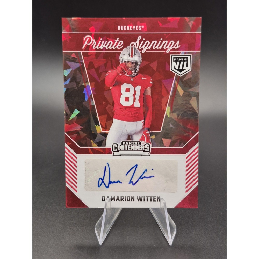 2025 Panini NIL Ohio State Damarion Witten #DW Cracked Ice Auto Miami Redhawks